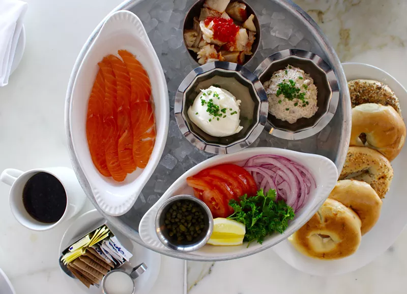 Image: Mignonette Uptown's bagel tower is offered only during brunch.