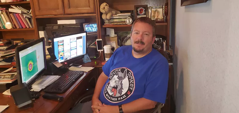 Image: Mike Boylan of Mike's Weather Page at his home forecasting station in Oldsmar, Florida.