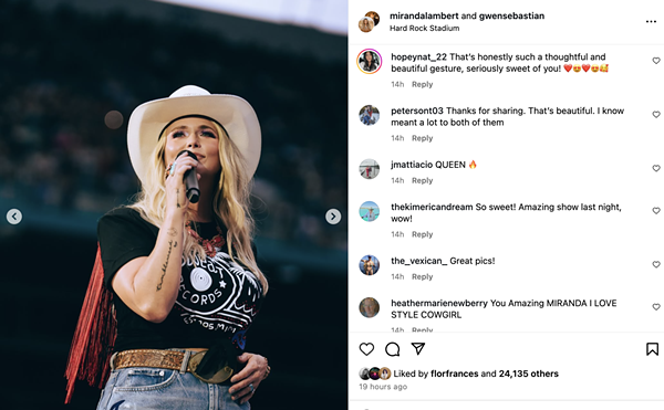 Image: Miranda Lambert Reps Sweat Records at Hard Rock Stadium Show