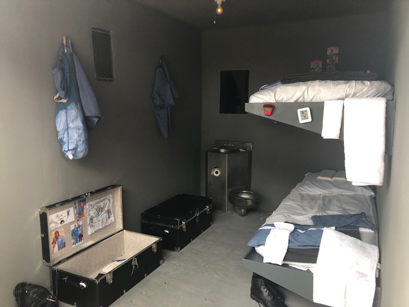 A simulated prison-cell experience at the University of Miami in 2019.