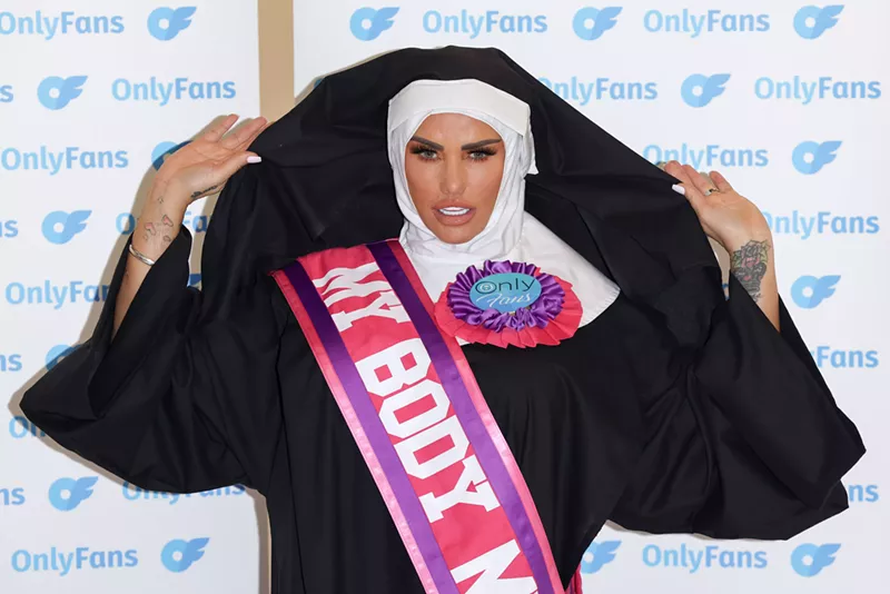 Image: Katie Price attends a photocall to launch her new OnlyFans channel at the Holborn Studios on January 26, 2022, in London.