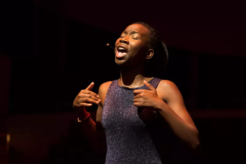 Image: YoungArts winner Zariyah Perry performing on stage