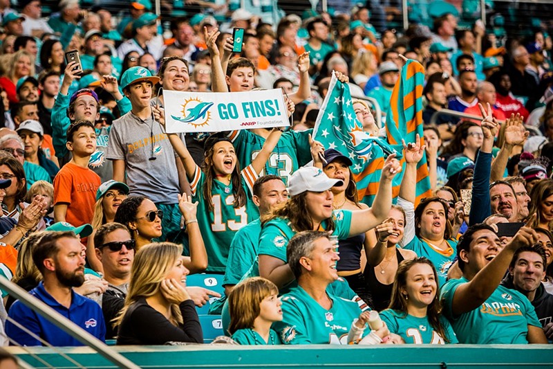 There's no shortage of Dolphins fans piling into games.