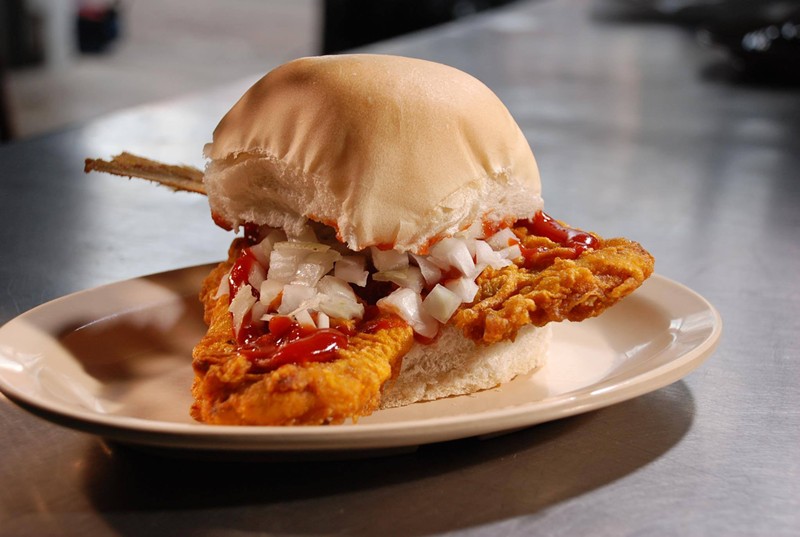 The fresh fish sandwich at La Camaronera in Little Havana