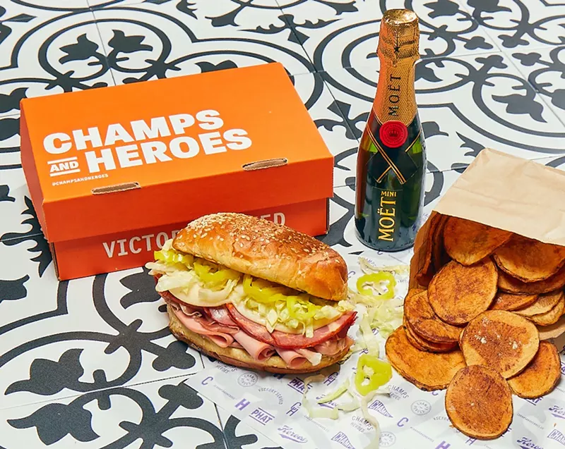 Image: Champs and Heroes is a new delivery-only concept that pairs sandwiches with Champagne.