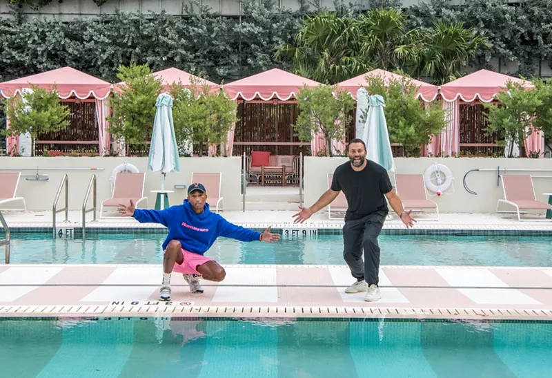 Image: Pharrell Williams and David Grutman at the Goodtime Hotel.
