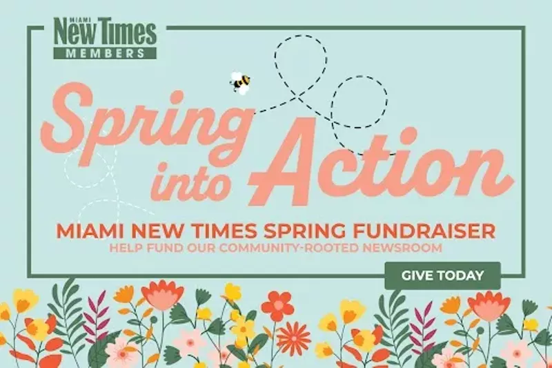 Image: spring-themed promotional art for Miami New Times spring 2024 membership drive "Spring Into Action"