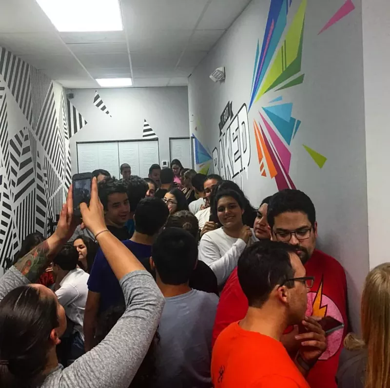 Image: Long lines are seen almost daily at Night Owl Cookie.