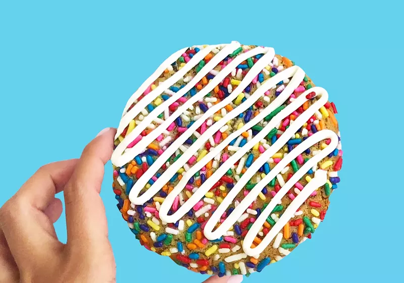 Image: Rainbow sprinkles and icing make for an Insta-worthy cookie.