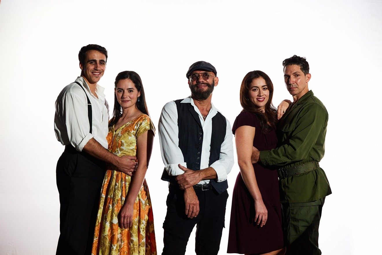 The cast of Two Sisters and a Piano with playwright Nilo Cruz (center). Cruz is revisiting his 1998 play at Miami New Drama January 25-February 18.