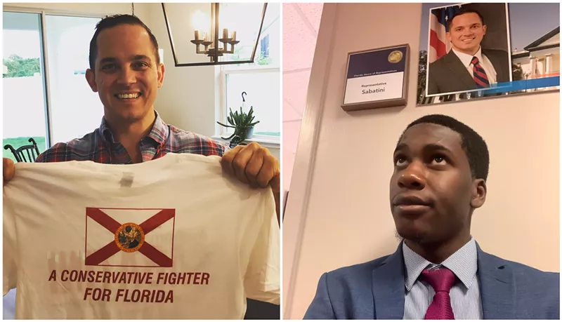 Image: Florida state Rep. Anthony Sabatini (left) and Florida House candidate Elijah Manley