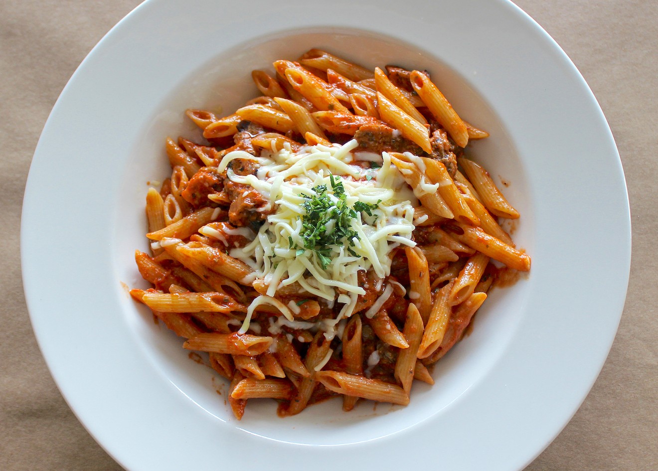 The Penne a la Melanzane is a specialty at Nonna Lina, now open in Miami.