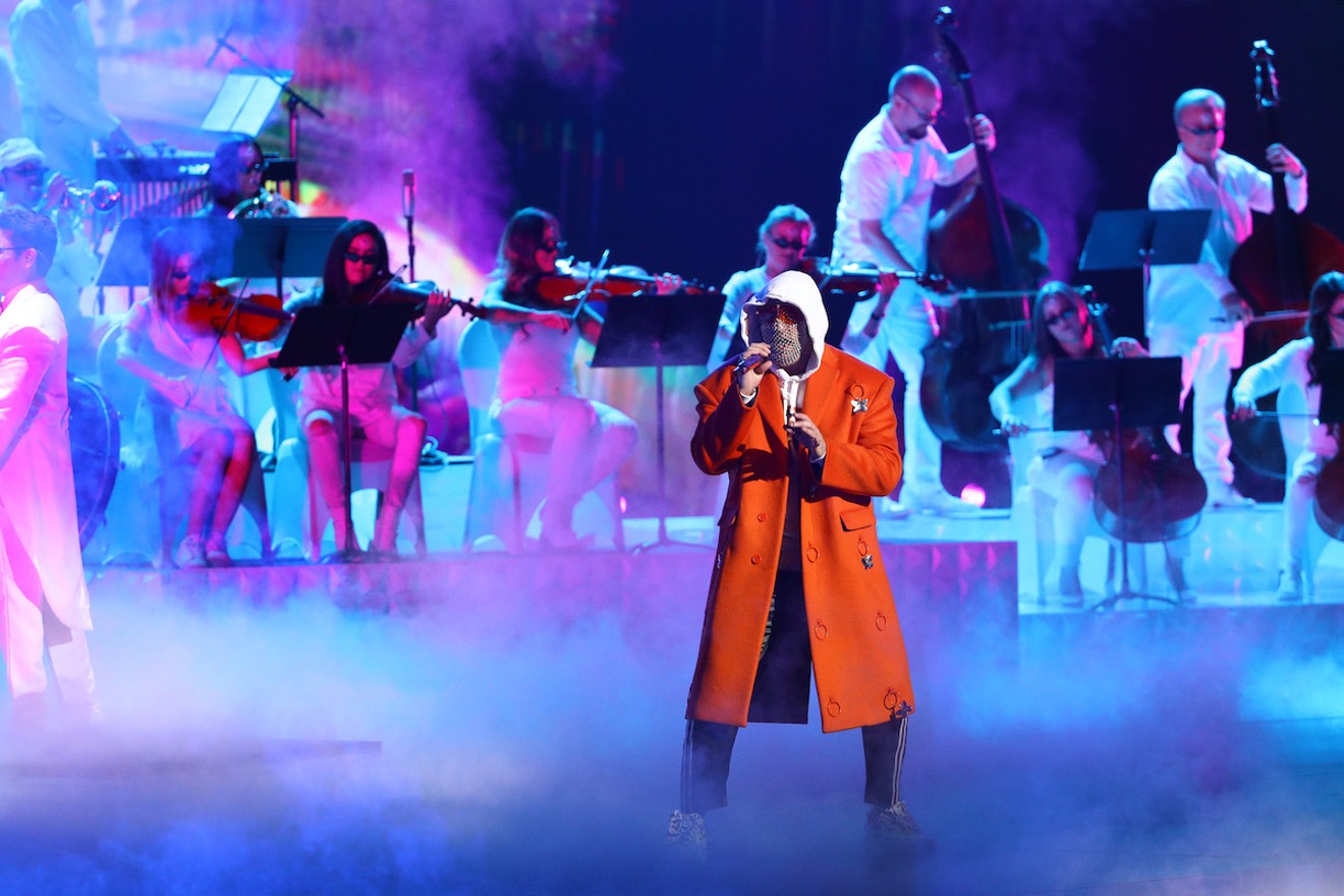 Bad Banny onstage during his performance at the 20th-annual Latin Grammy in Las Vegas.