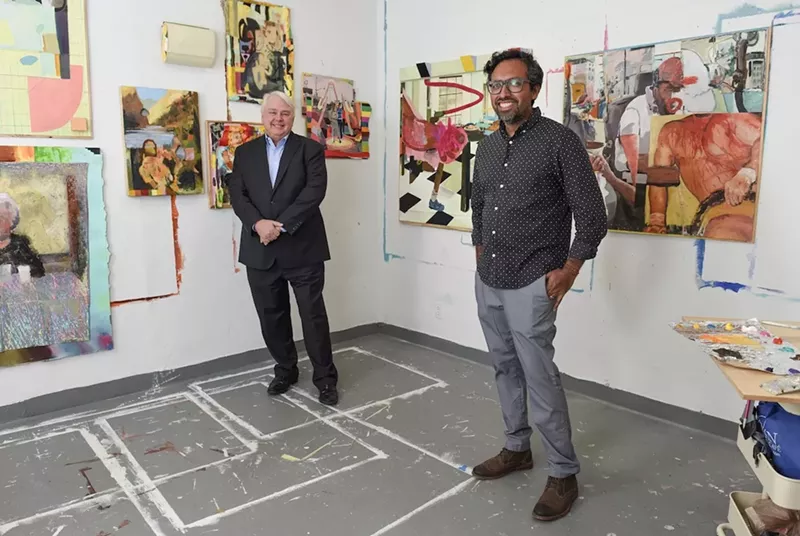 Image: Oolite Arts CEO Dennis Scholl (left) and artist Diego Gutierrez