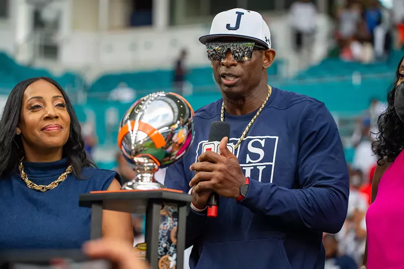 Image: Executive Director Kendra Bulluck-Major (left) and JSU head coach Deion Sanders want the revitalized Orange Bowl Classic to put HBCU sports back in the spotlight.