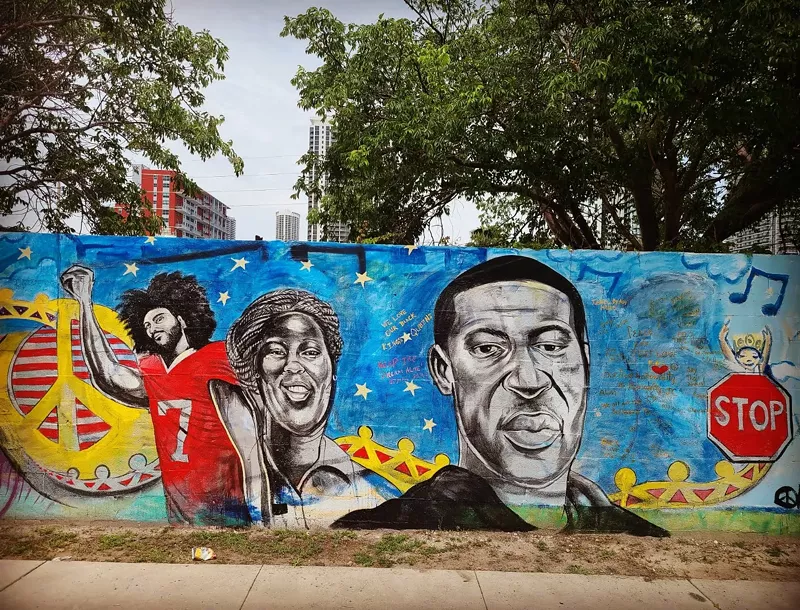 Image: A mural in Overtown honors Colin Kaepernick, Breonna Taylor, and George Floyd.