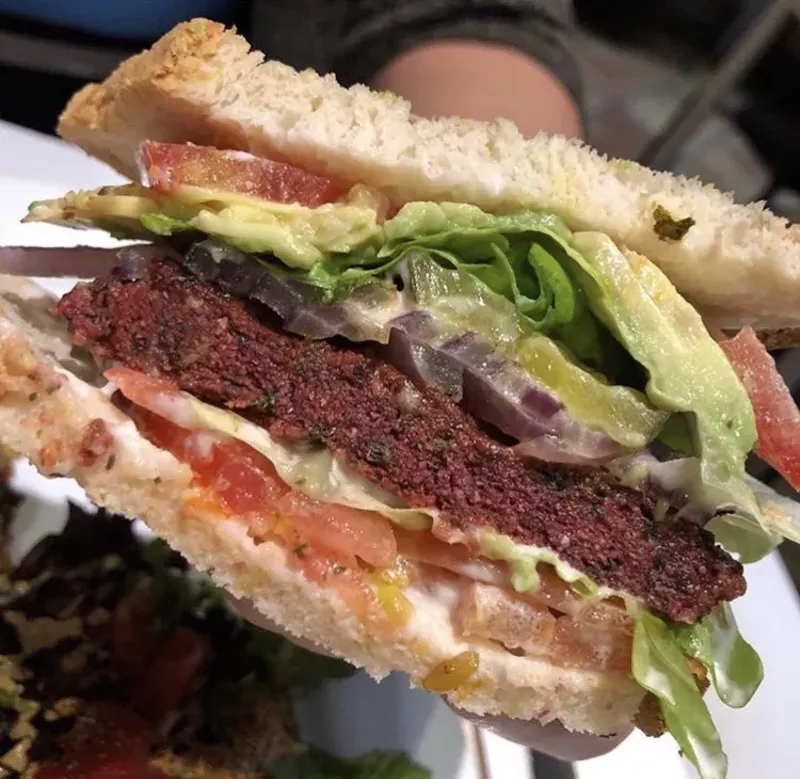 Image: You won't miss the "meat" in this loaded burger.
