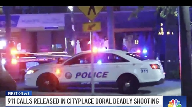 A large police presence outside a Doral bar where a deadly shooting took place