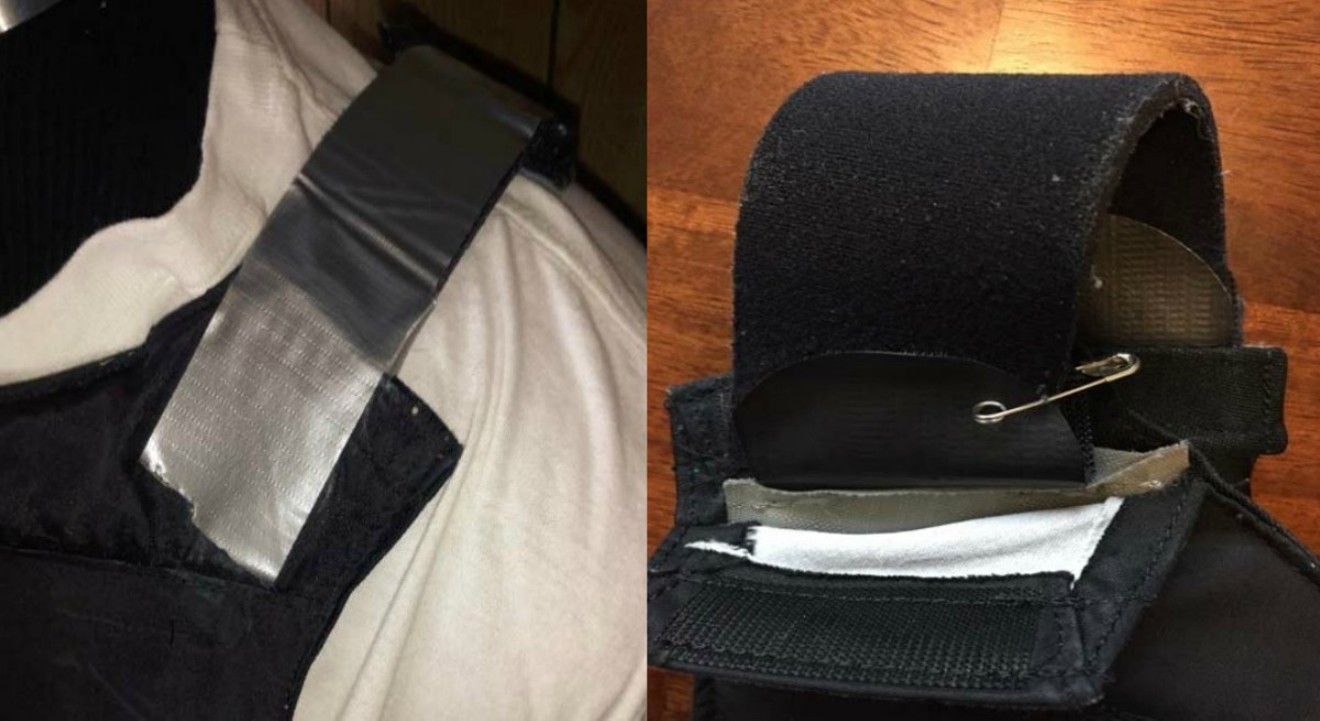 Officers named in the lawsuit say they had to use duct tape or safety pins to fasten their defective bulletproof vests.
