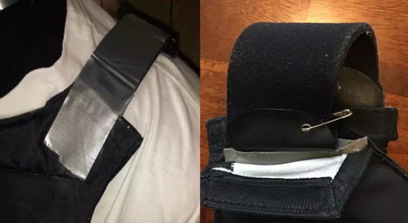 Image: Officers named in the lawsuit say they had to use duct tape or safety pins to fasten their defective bulletproof vests.