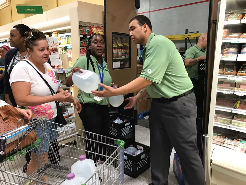 Image: Handing out water at Publix