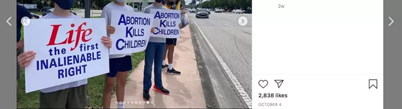 Image: Students with the Respect Life Ministry at Belen Jesuit participated in a pro-life rally on October 4.
