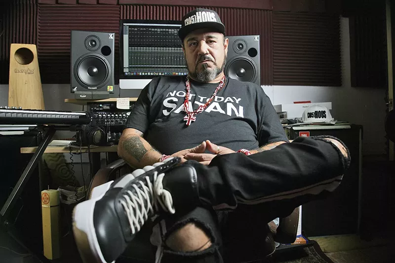 Image: Oba Frank Lords in his home studio.