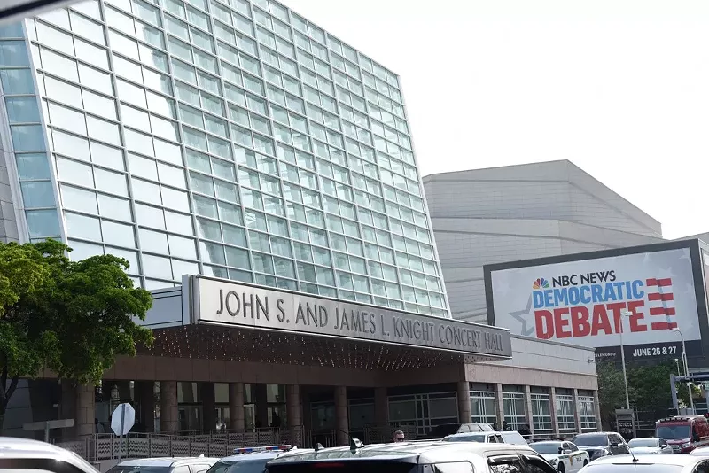 Image: The 2020 Democratic debates kicked off Wednesday at the Arsht Center in Miami. See more photos from outside the Arsht Center during the debate here.