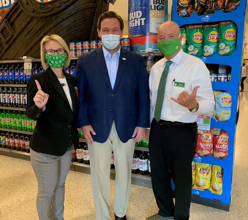 Image: Florida Gov. Ron DeSantis at a Publix COVID vaccine announcement.