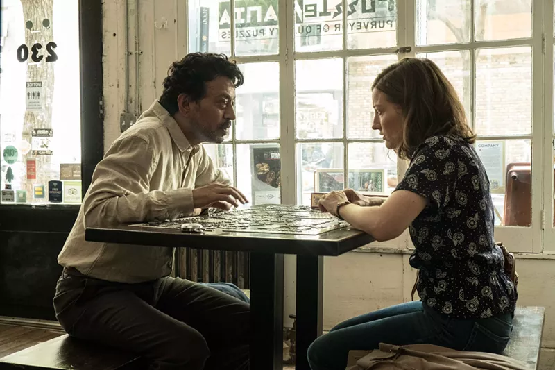 Image: In Puzzle, Kelly Macdonald (right) plays Agnes, a Connecticut housewife whose days revolve around her boys until she discovers a surprise talent — putting together jigsaw puzzles — and partners up with a pro (Irrfan Khan).