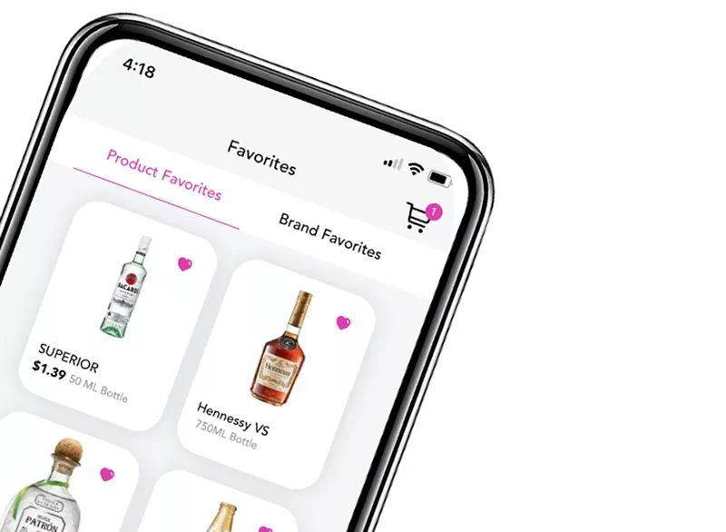 Image: Launched in Miami, QuikLiq lets users 21 and older order alcohol for local delivery.
