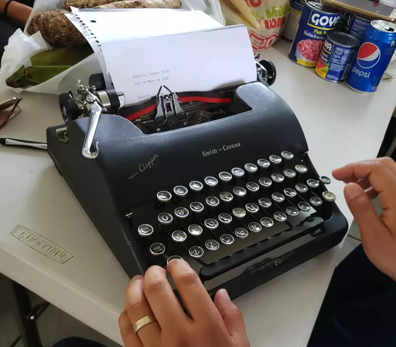 Image: In Puerto Rico, Edelman associates asked locals to type letters to their loved ones using this typewriter. The results will be displayed in an art exhibit this week.