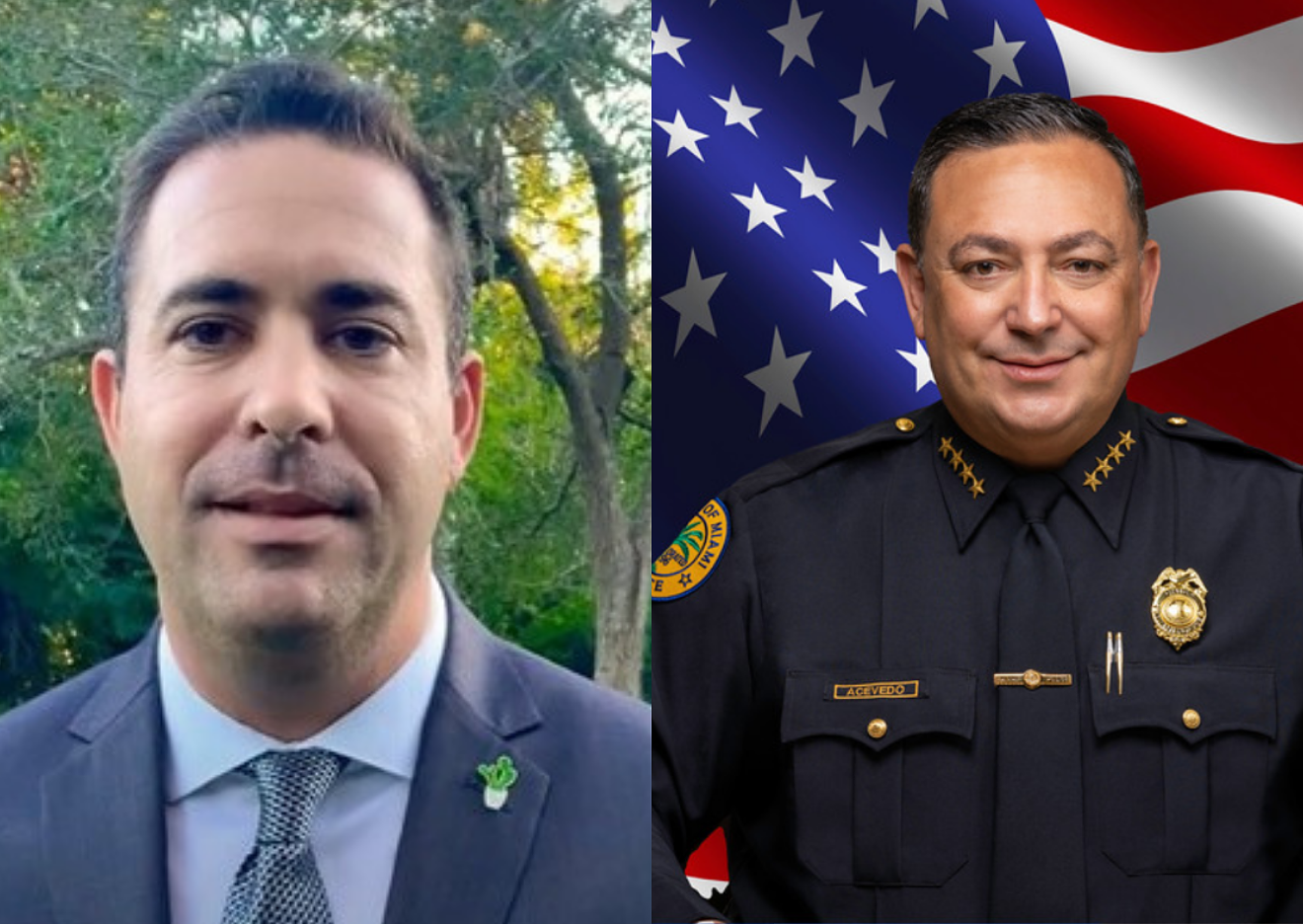 Miami Police Capt. Javier Ortiz and Miami Police Chief Art Acevedo