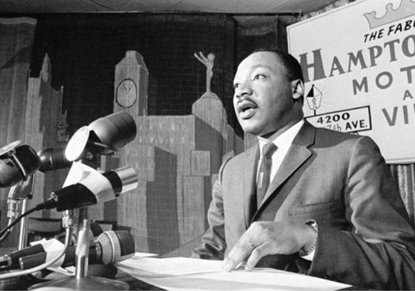 Martin Luther King Press Conference in Miami at the Hampton House Hotel; 1966