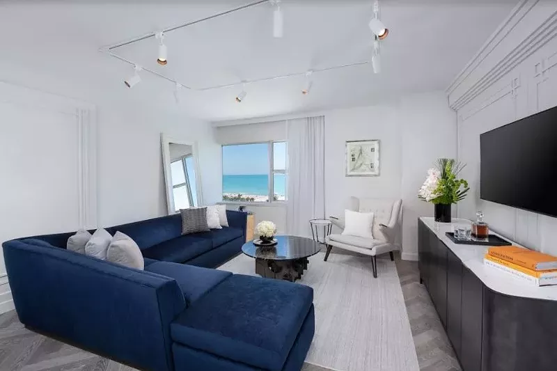Image: Suite living room at the Ritz-Carlton South Beach.