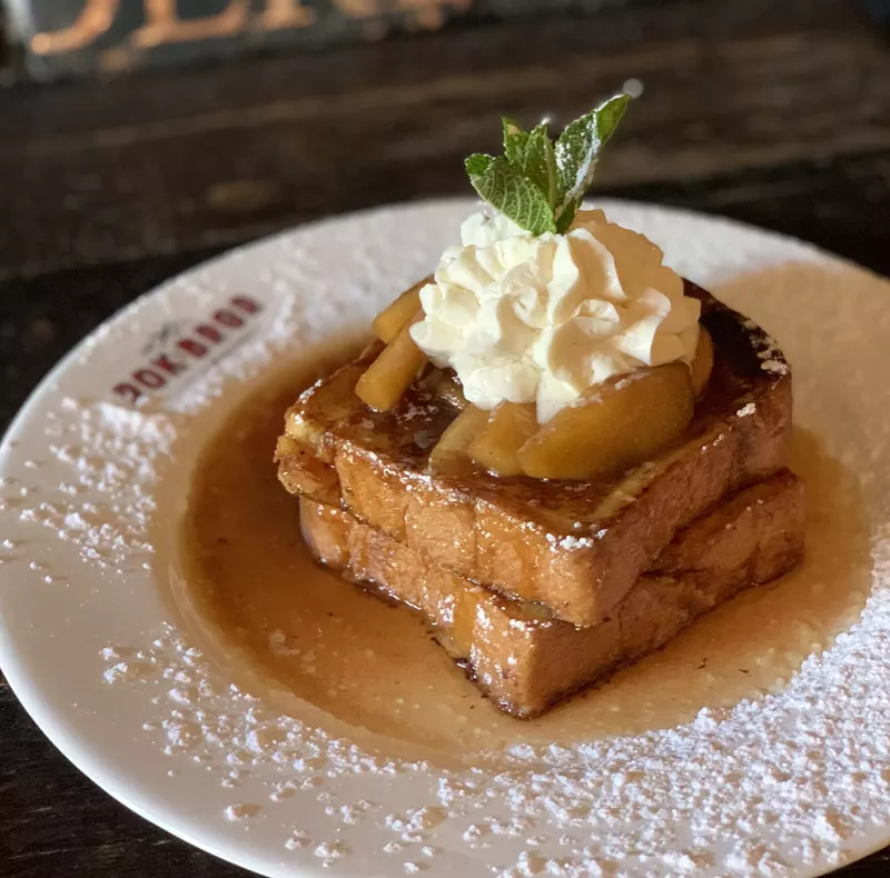 Image: Caramel apple French toast is new to the menu.