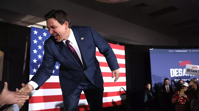 Ron DeSantis (briefly) on the presidential campaign trail in 2024.
