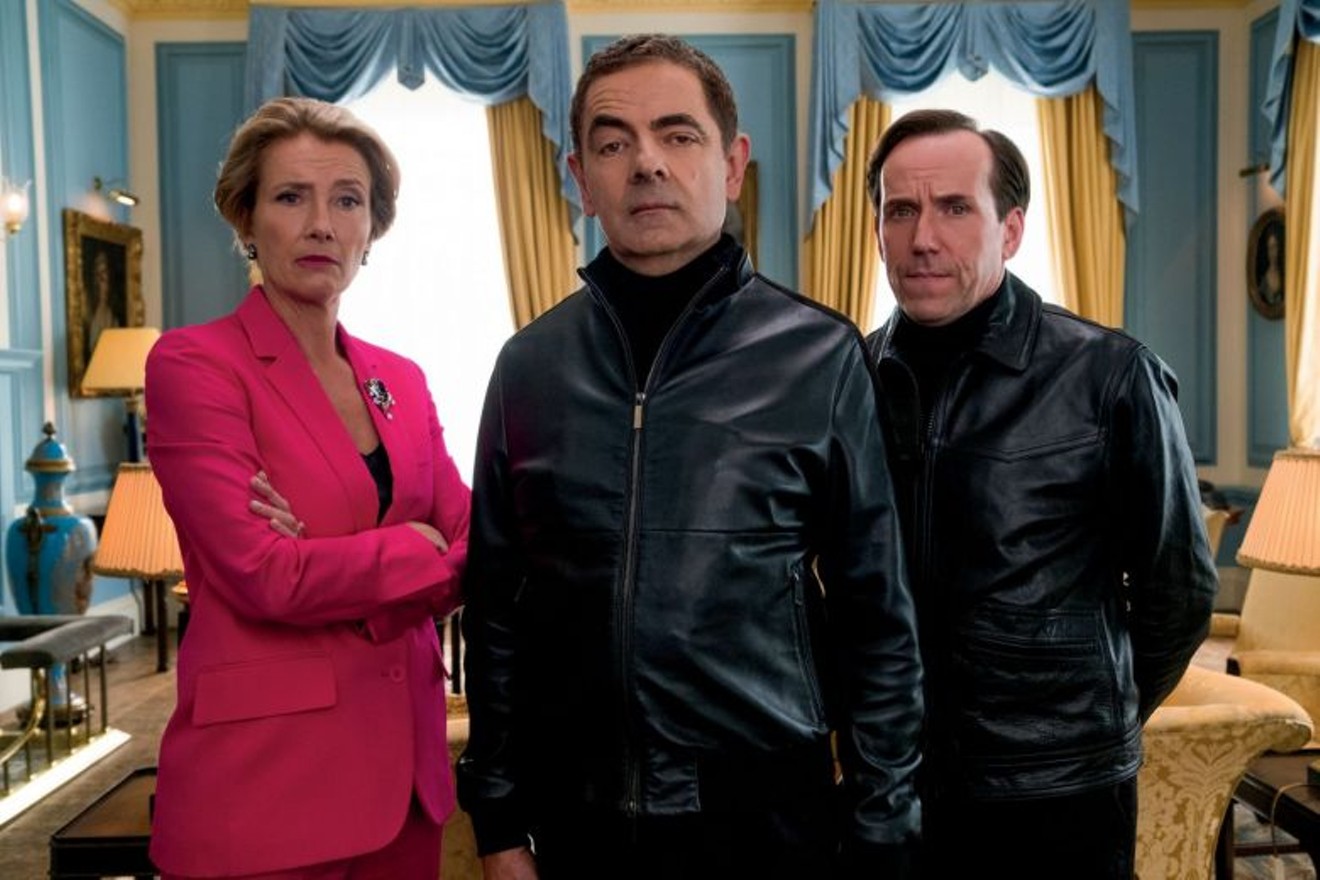Emma Thompson, Rowan Atkinson, and Ben Miller in Johnny English Strikes Again