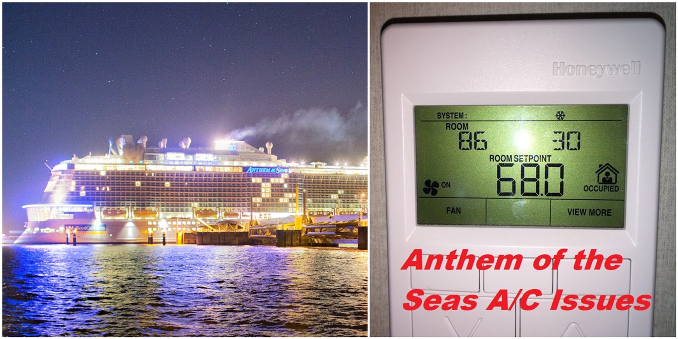 When the air conditioning broke on Royal Caribbean's Anthem of the Seas, cabin temperatures reached 86 degrees Fahrenheit.