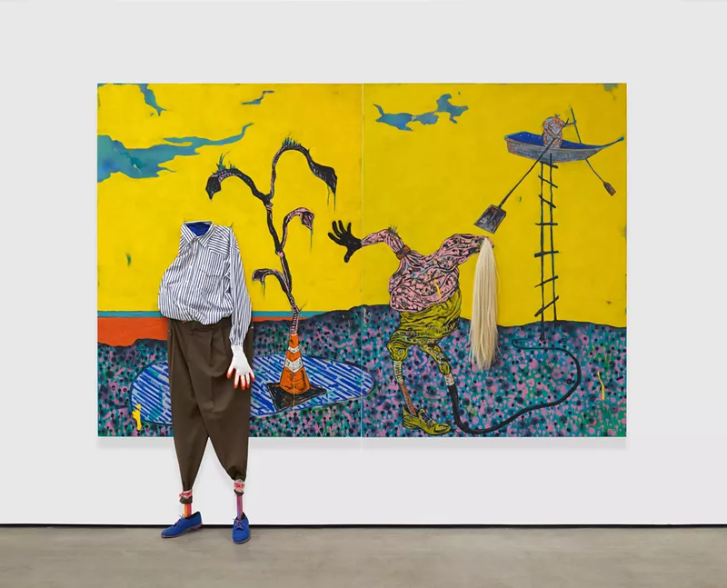 Image: Simphiwe Ndzube's Uncharted Lands and Trackless Seas II, featured in Rubell's 2018 exhibition "Purvis Young and New Acquisitions."