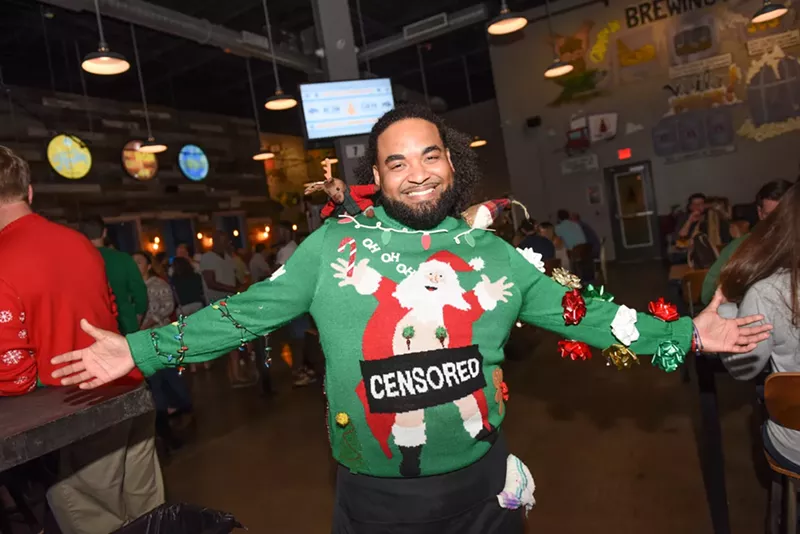 Image: If you have a sweater that's anywhere near this ugly, free guac awaits you at Tijuana Flats!