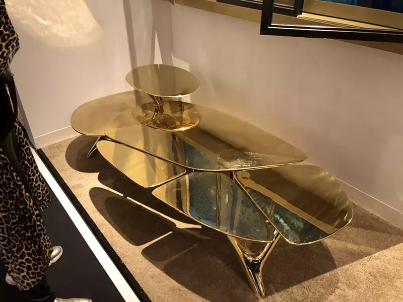 Image: A gold-plated table at Design Miami 2019.