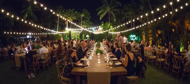 Image: Patrons enjoy a chef-hosted dinner at Seed Food & Wine Week.