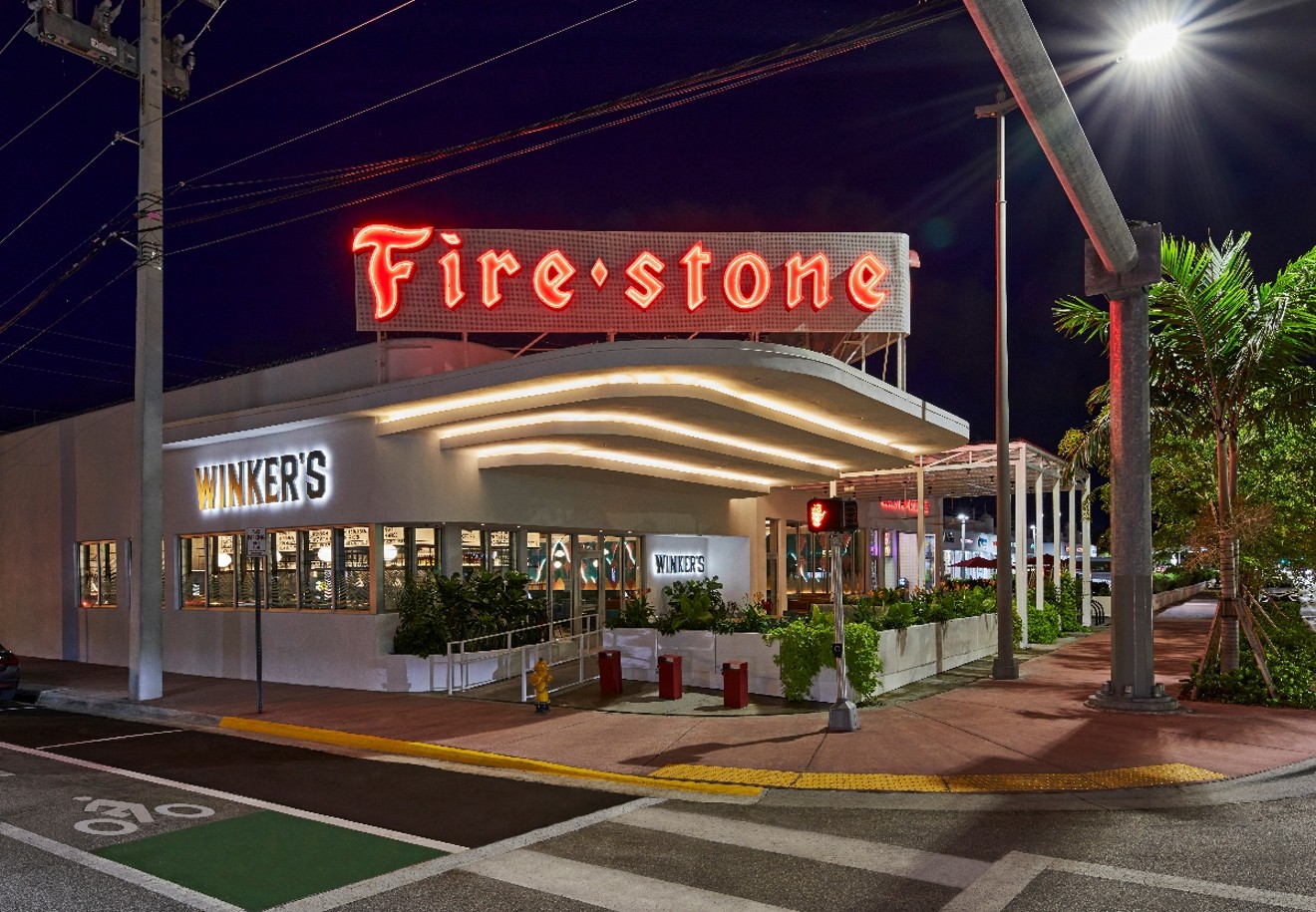 Winker's Diner opens at the Firestone Garage building in Miami Beach.
