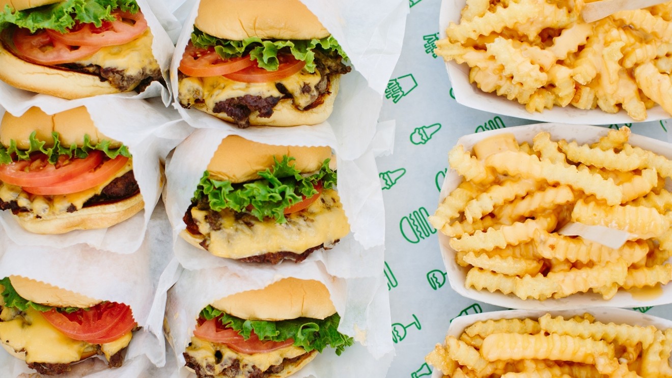 Burgers and crinkle fries at Shake Shack