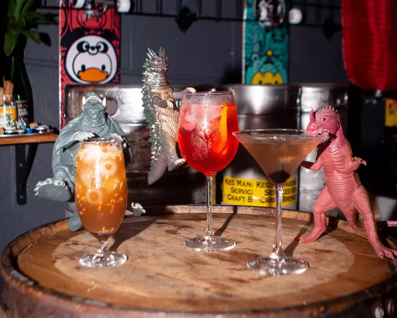 Image: Sake based cocktails with figurines