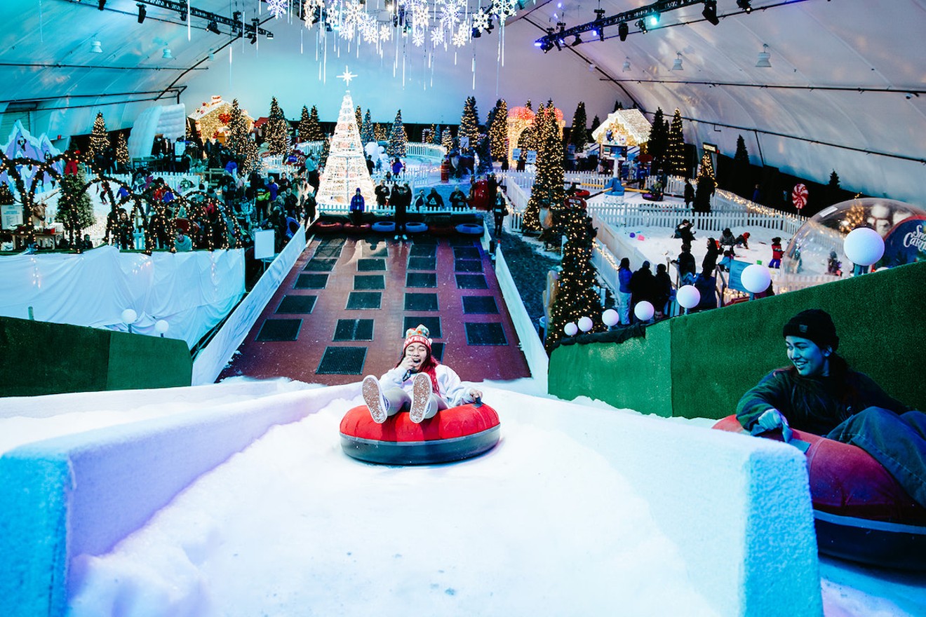 Slide down mini Matterhorn as part of the Snow Carnival fun.