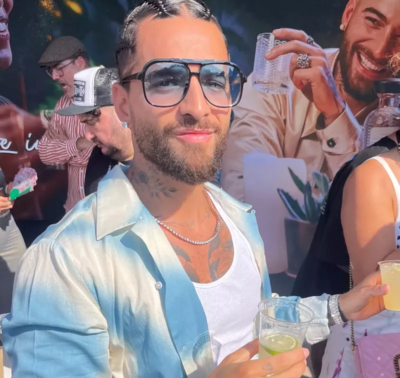Image: Maluma double fists at SOBEWFF.