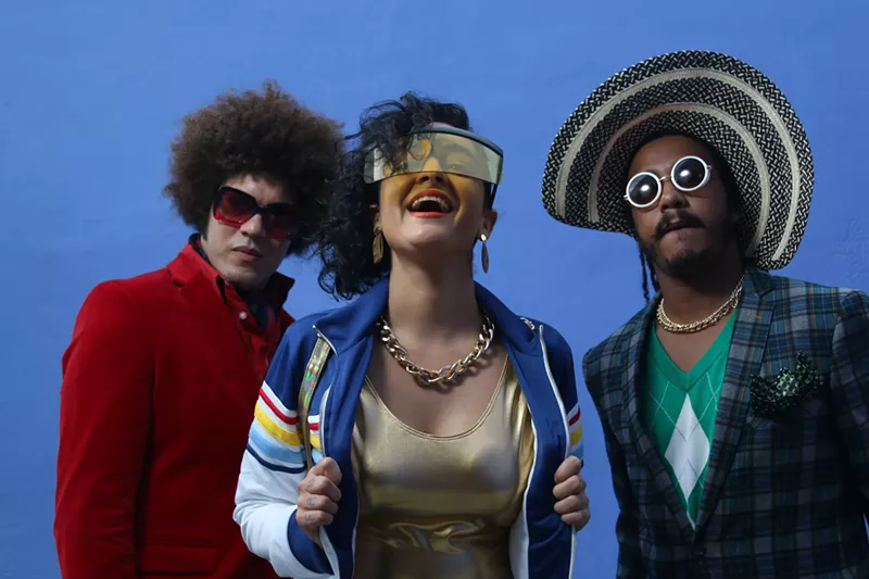 Image: Sol + the Tribu's Rey “Sugar” (left), Sol “La Barbara” Ruiz, and Manny “Mr. Swag” are back from the future to reinvent Miami music.