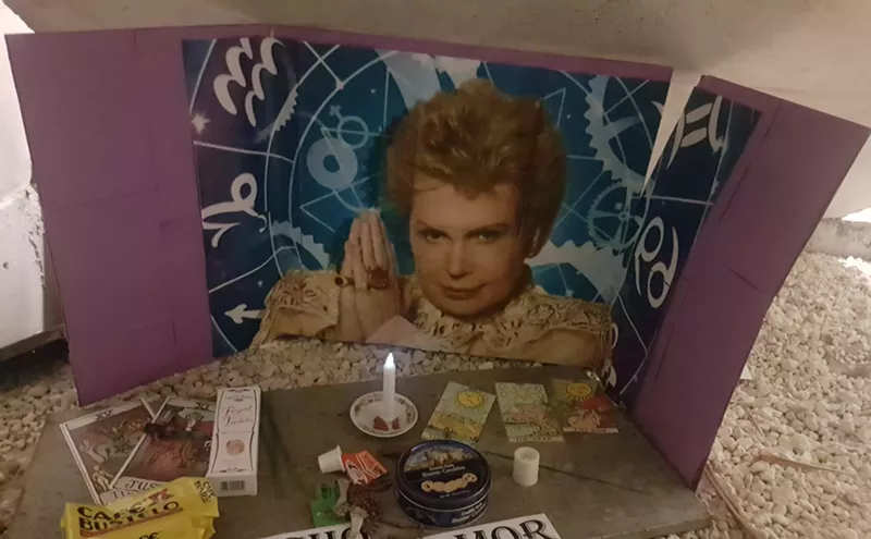 Image: Someone Hid a Walter Mercado Shrine on Miami Dade College Kendall Campus